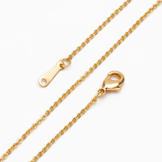 Gold/ Silver Tone Dainty Cable Chains, 18K Gold/ Rhodium plated Brass Finished Necklace, 18 Inches Adjustable, Ready to Wear (#LK-483)