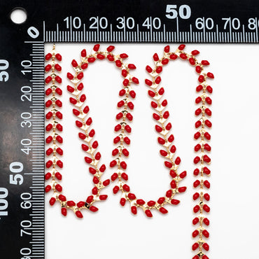 Gold plated Brass Enamel Chevron Chain 6.3mm, Herringbone Flat Arrow Designer Chain, Color Not Easily Tarnish (#LK-160)/ 1 Meter=3.3ft