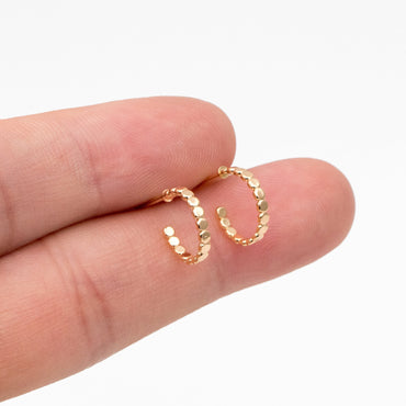 10pcs Gold Round Circle Ear Posts, Gold plated Brass, Geometric Hoop Stud Earrings (GB-3719)