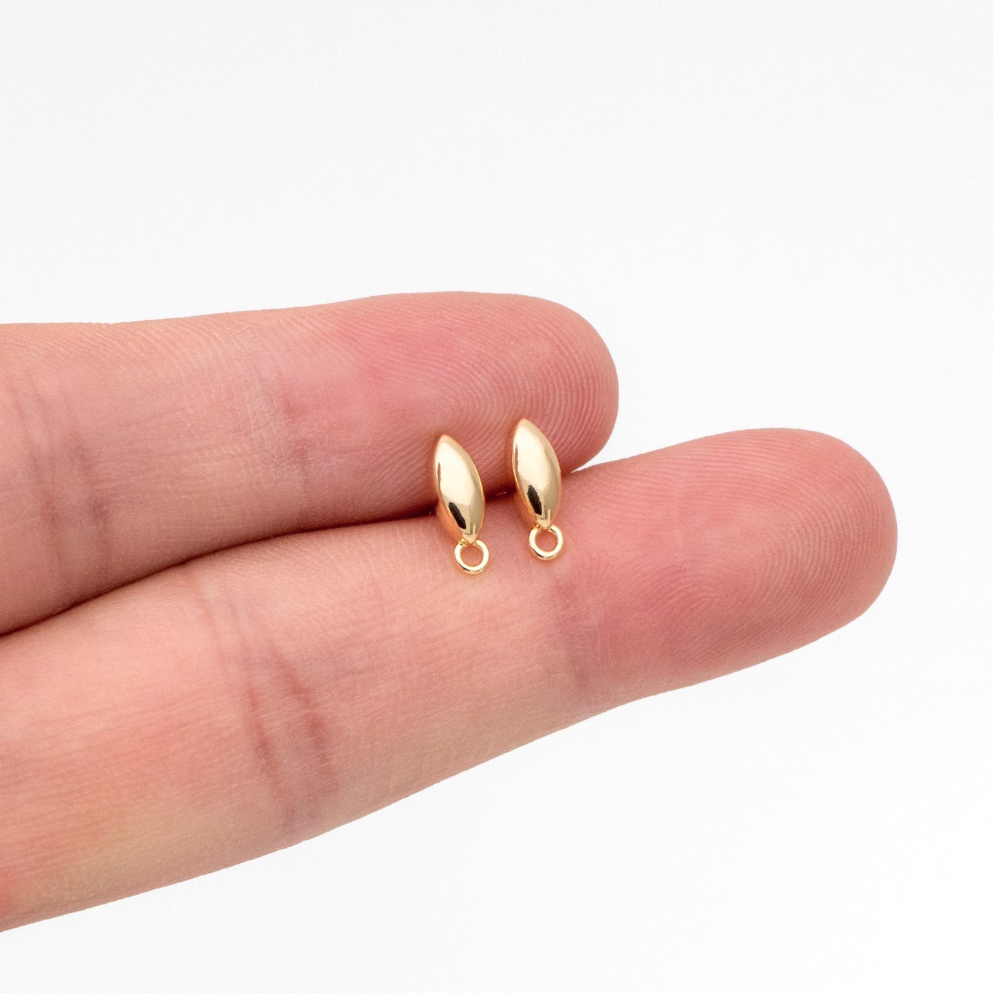 10pcs Gold/ Silver Marquise Ear Posts, Horse Eye Stud Earrings, Jewelry Making, Diy Material, Jewelry Supplies (GB-3722)