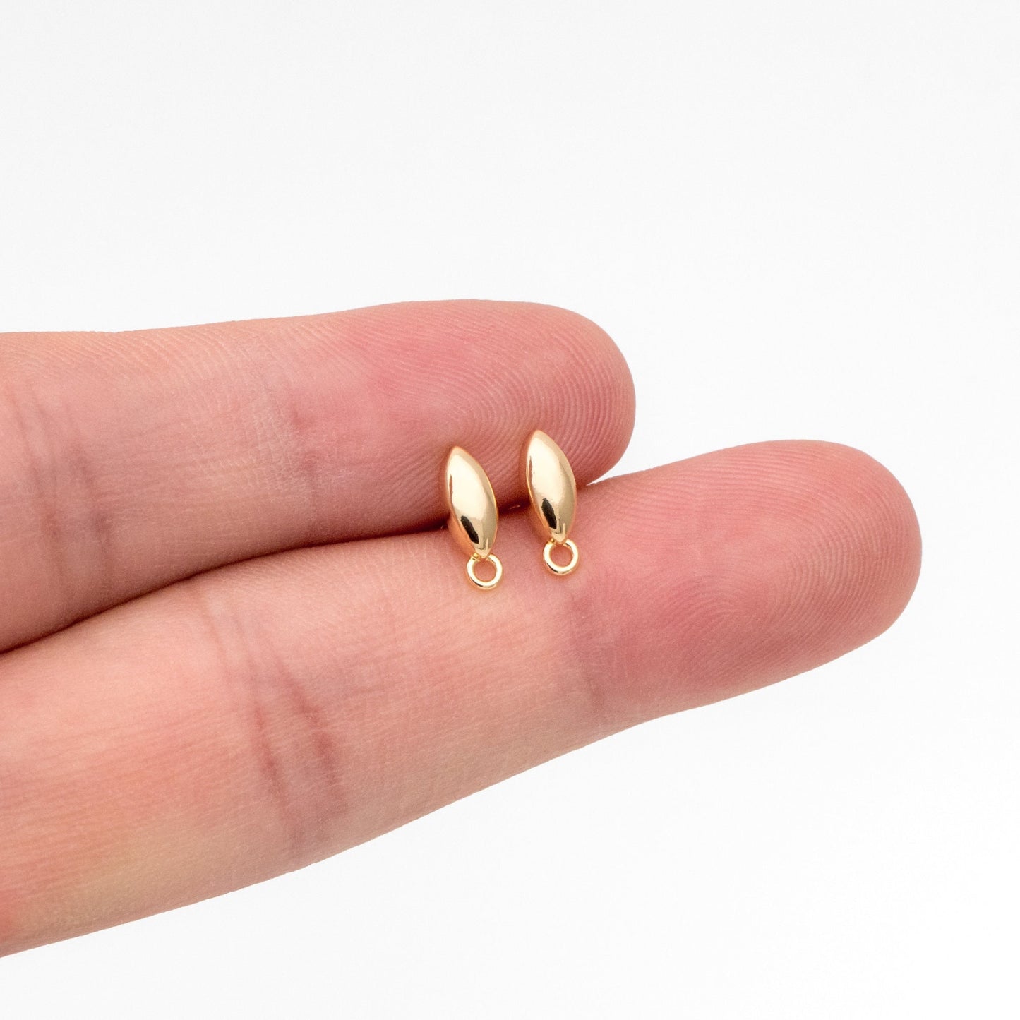 10pcs Gold/ Silver Marquise Ear Posts, Horse Eye Stud Earrings, Jewelry Making, Diy Material, Jewelry Supplies (GB-3722)