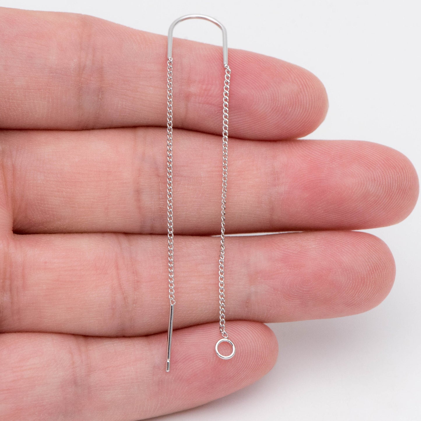 10pcs Gold/ Silver/ Rose Gold Ear Threader Earrings, Earwire Thread with Jump Ring, Color Not Easily Tarnish (GB-333-D)