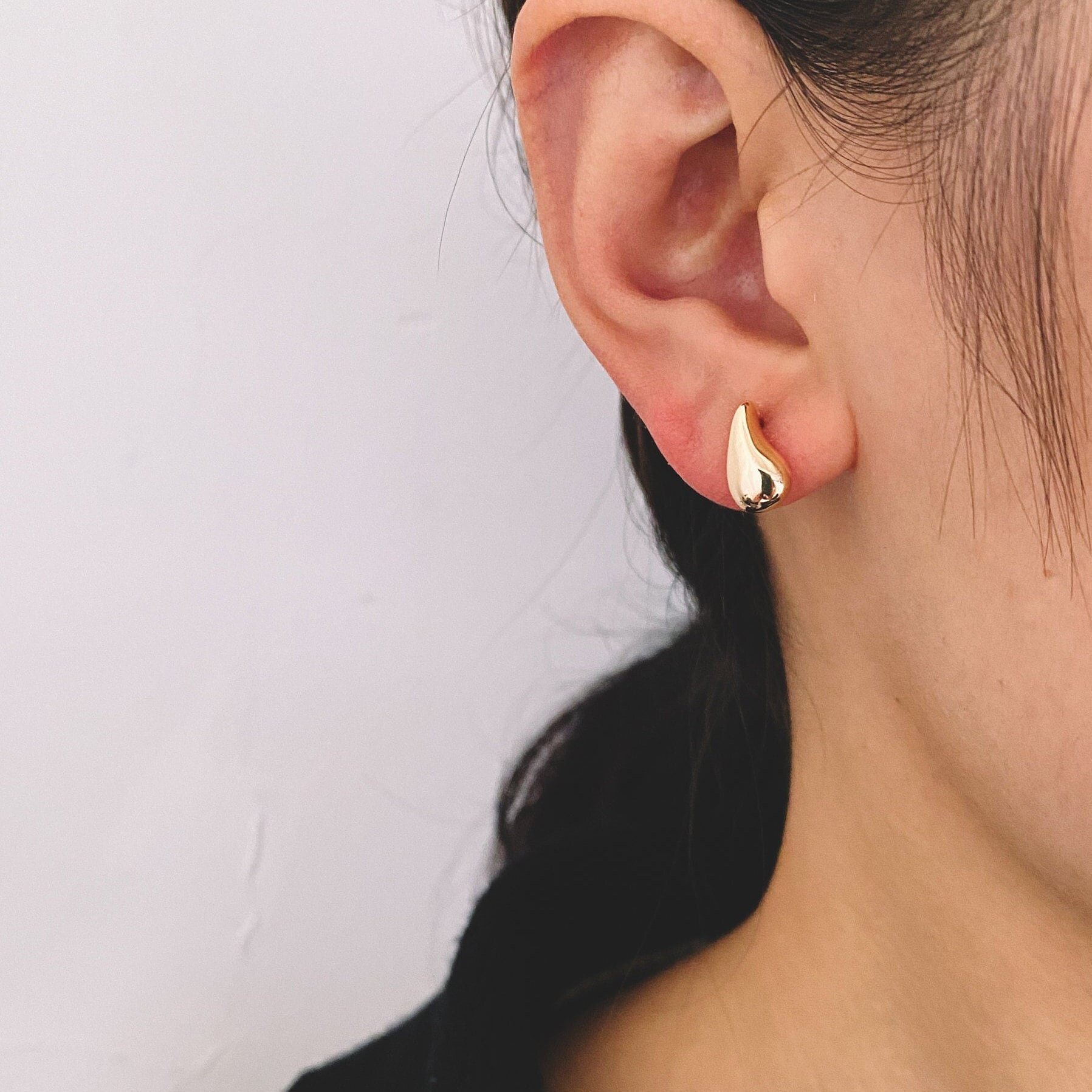 10pcs Gold Teardrop Ear Posts 11x6mm, 18K Gold plated Brass, Geometric Stud Earring Components (GB-1868)