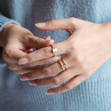 4pcs CZ Pave Double Band Gold Ring, Adjustable Ring, Minimalist Ring, Stacking Ring, Statement Ring (#JZ-027-F)