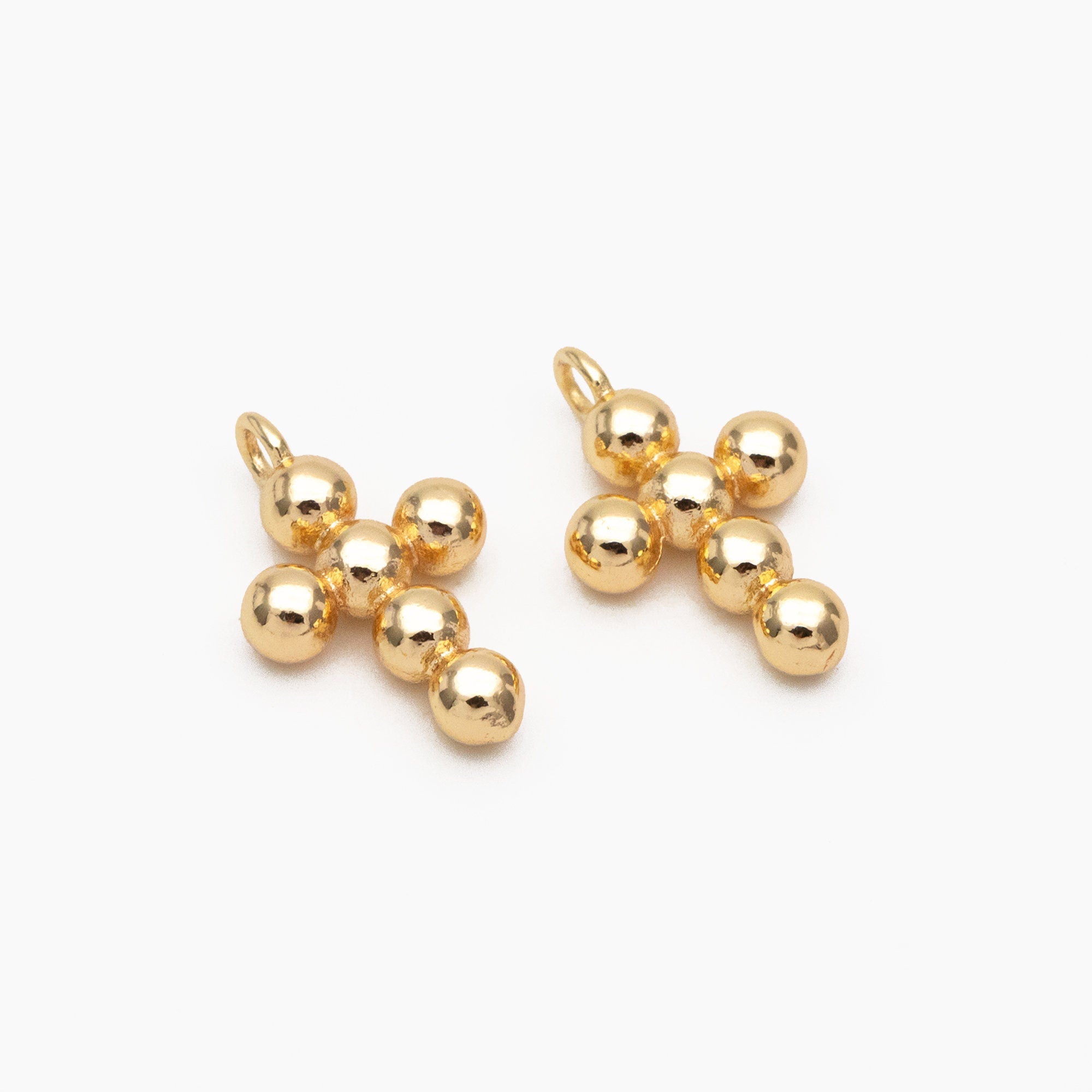 4pcs Gold Cross Charm 14x9mm, Earring Findings, Jewelry Making, Diy Material, Jewelry Supplies (GB-2731-E)