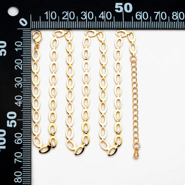 Gold/ Silver Tone Dainty Specialty Chains 4mm, Finished Bracelet/ Anklet/ Necklace with Extender Chain, Ready to Wear (#LK-232)