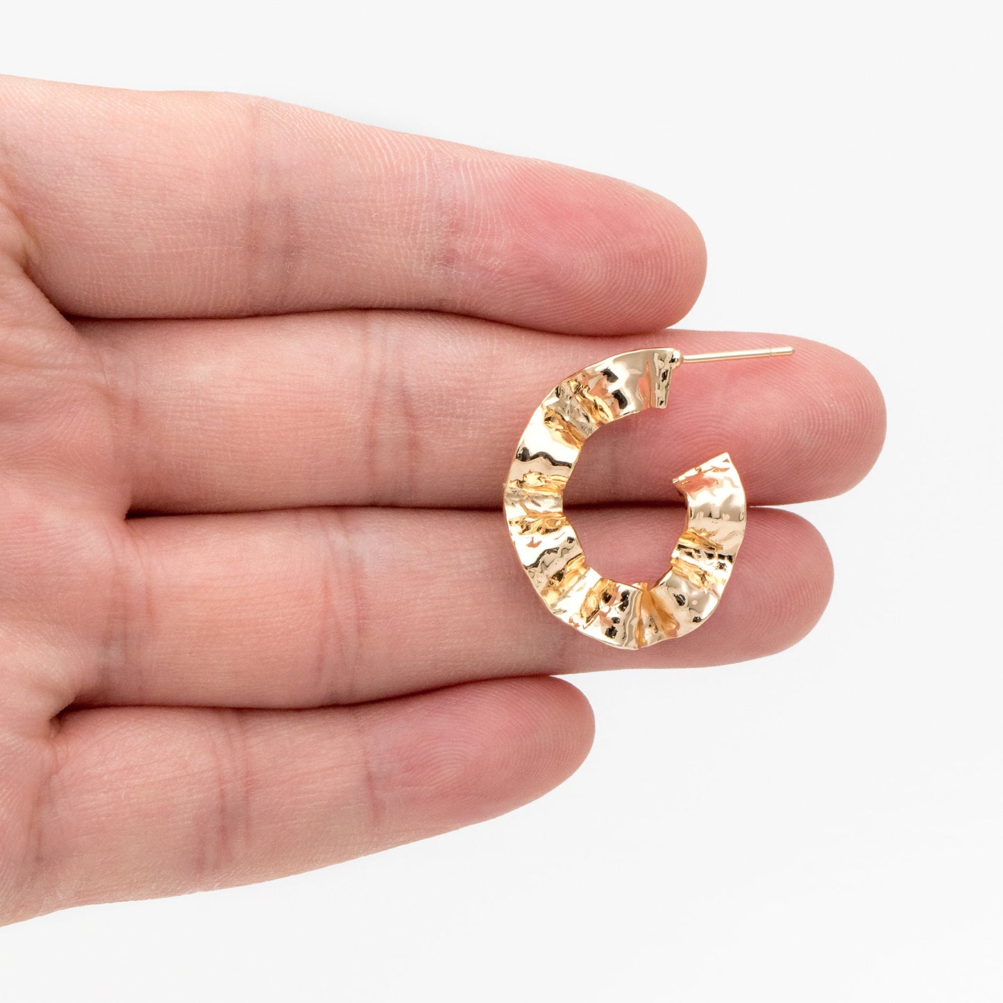 4pcs Gold/ Silver Tone Wave Oval Earrings, Oval Hoop Stud Earrings, Minimalist Earrings (GB-3749)