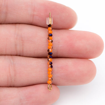 Crystal Faceted Rondelle Beads 2mm, Tiny Size Glass Spacer Beads, Orange Purple(BZ02-22) / 200 beads