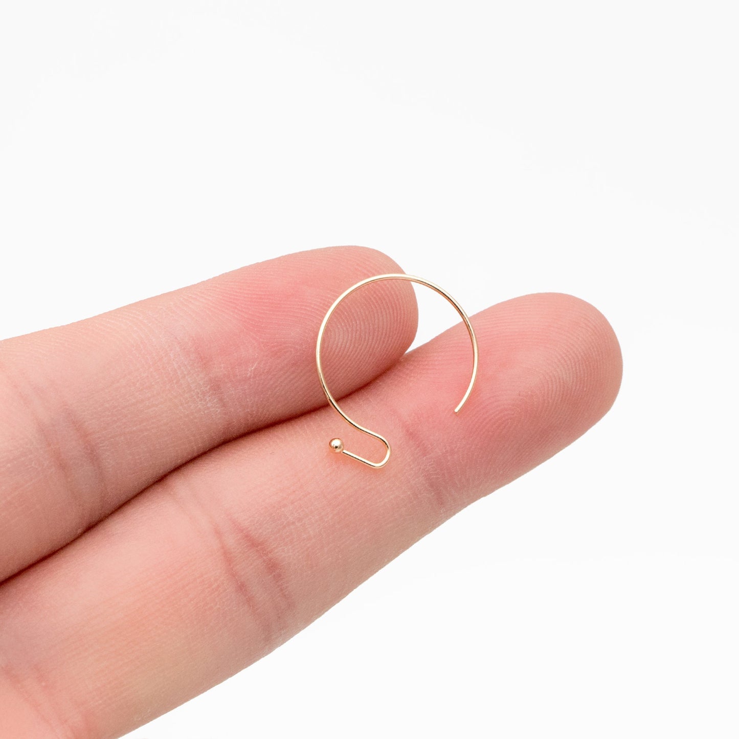 20pcs Gold Ear Hooks 15x18mm, Simple Round Earwire Earring Components (GB-025-C)