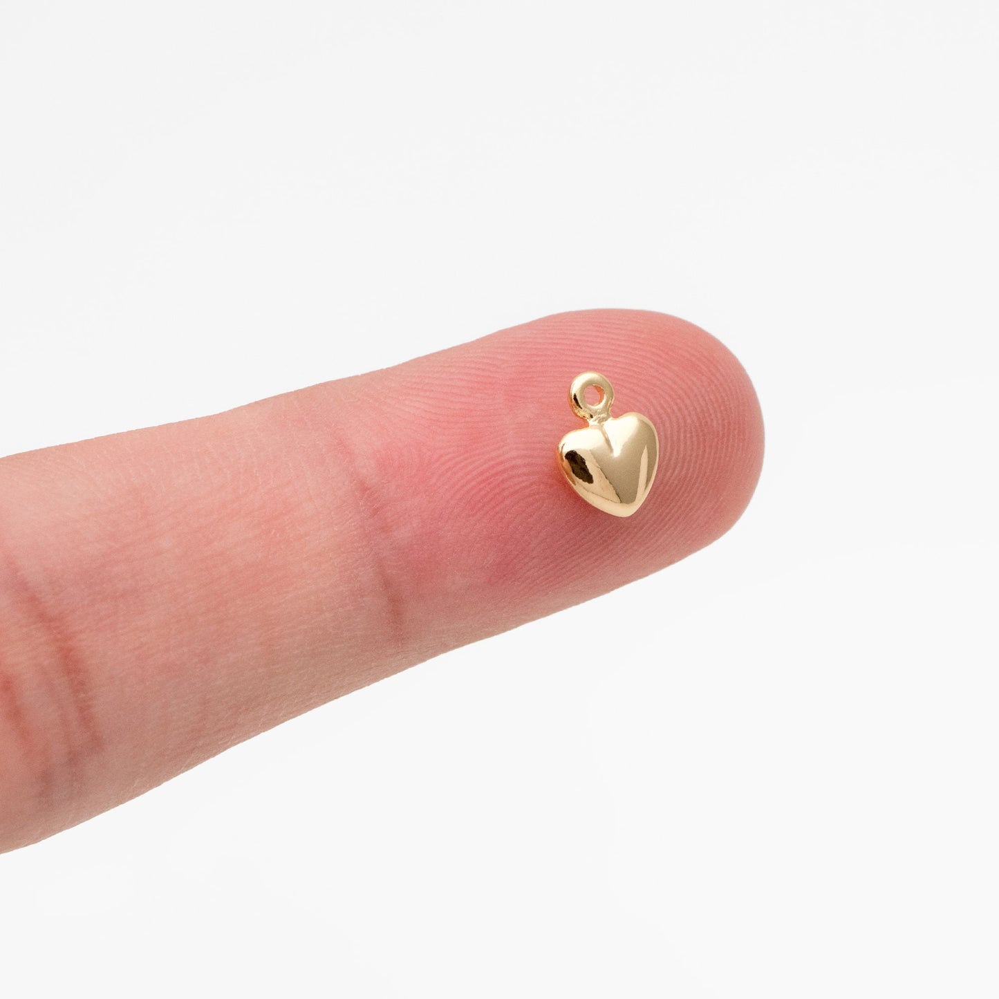 10pcs Gold Heart Charm 8x6mm, 18K Gold plated Brass, Jewelry Making, Diy Material, Jewelry Supplies (GB-3803)