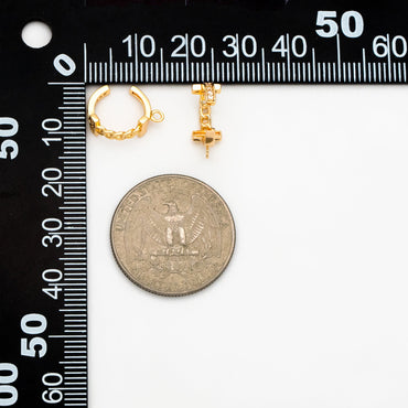 4pcs CZ Pave Ear Cuff, Gold plated Brass, Minimalist Cartilage Earrings, Dainty Earcuff Earring (GB-3767)