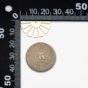 10pcs Gold/ Silver Hammered Half Sun Charm 14x25mm, 18K Gold/ Rhodium Plated Brass, Jewelry Making, Diy Material,Jewelry Supplies(GB-1404-C)