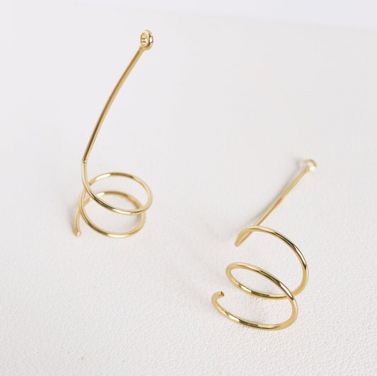 10pcs Gold plated Brass Wire Pendants 44x14mm, Earring Component Charms (GB-454-B)