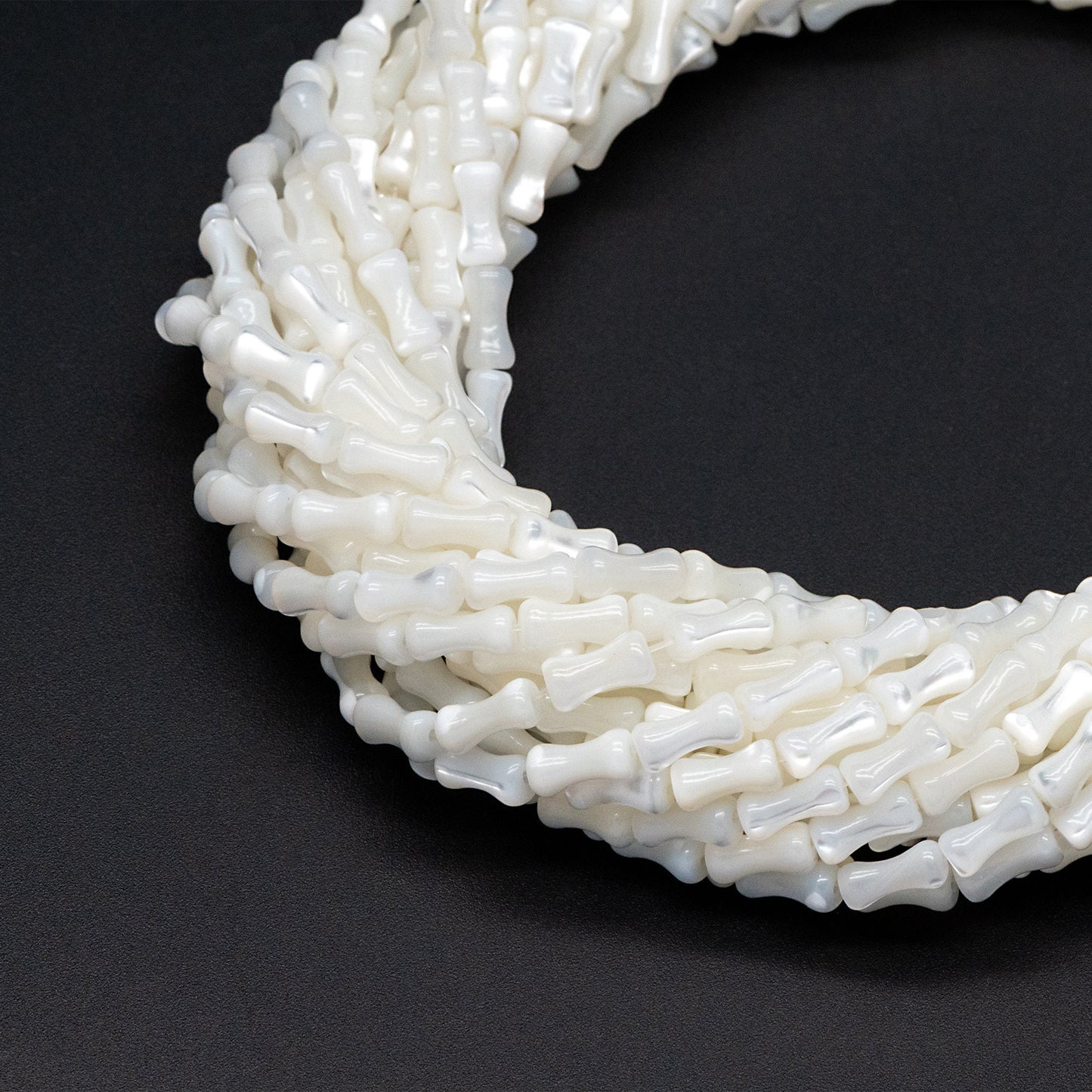 White Mother of Pearl Shell Tube Beads 8x4mm, Top Drilled Bar MOP beads -(BK-009) Full strand