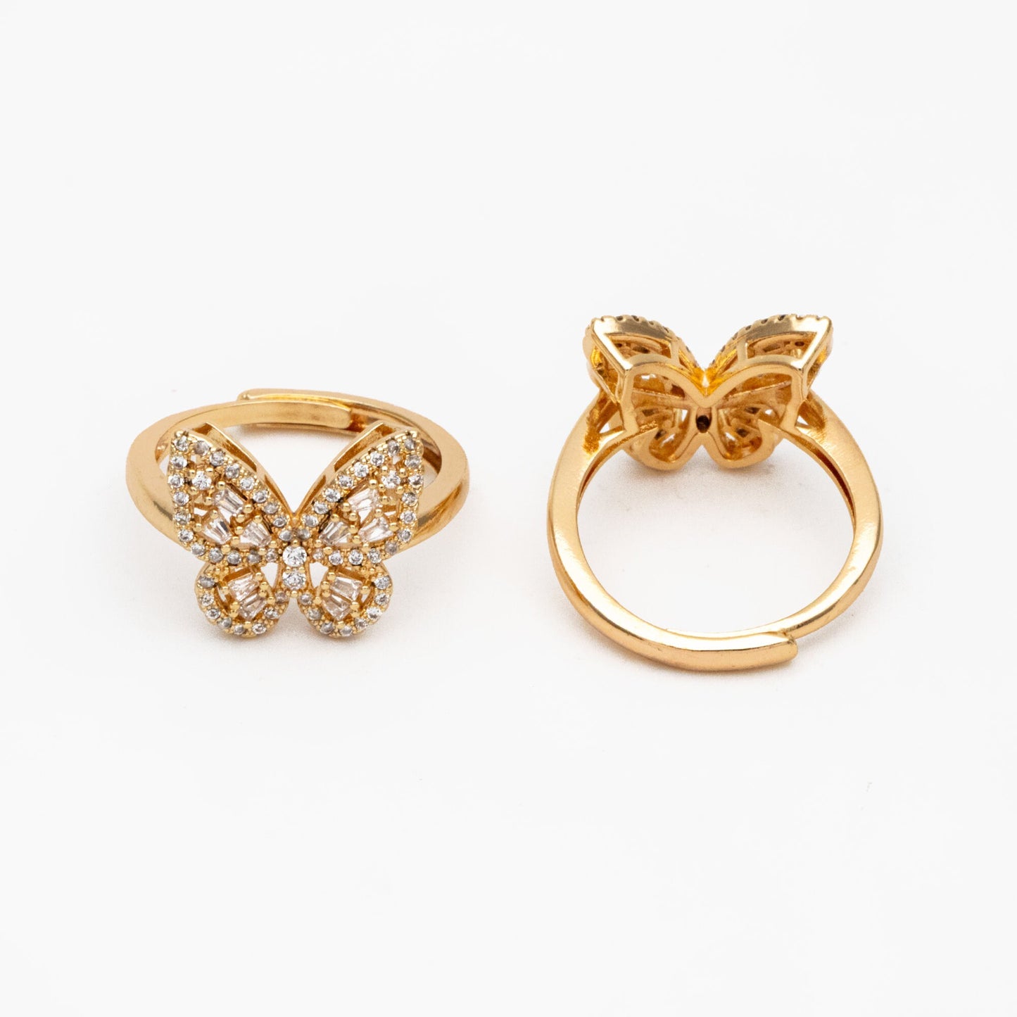 4pcs CZ Pave Butterfly Ring, Modern Style Ring, Fashion Rings, Dainty Rings, Adjustable Ring (#JZ-019-B)