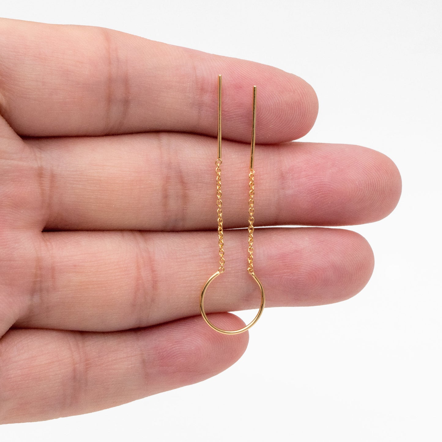 10pcs Gold/ Silver Threader Earrings, 1mm Cable Chain Earwire Thread, Earring Supply Findings Wholesale (GB-1735-D)