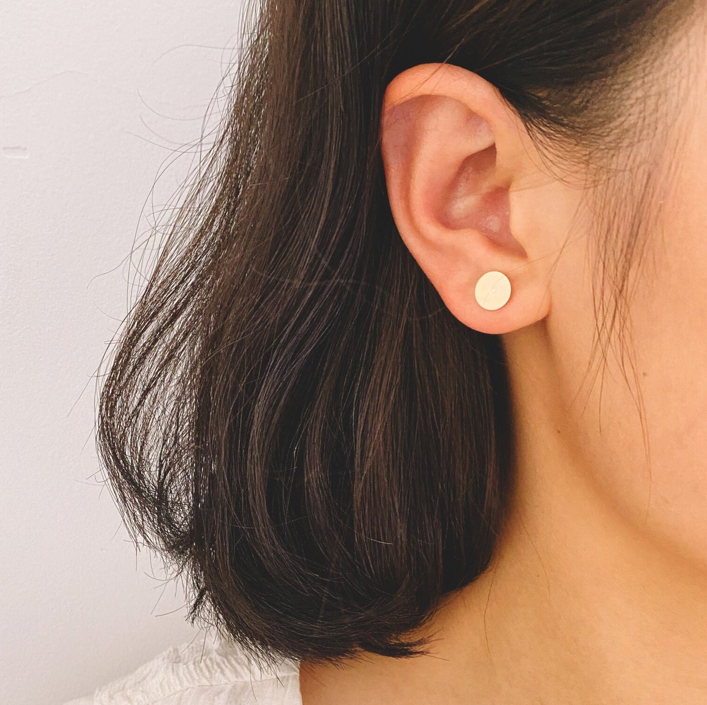 20pcs Gold Flat Ear Posts, 18K Real Gold plated Brass, Stud Earring Findings, 4/ 5/ 6/ 8mm Flat Pad (GB-2264)