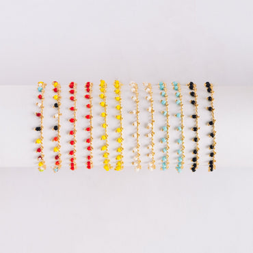 Gold plated Brass Beaded Chains, 1.8mm Chain with Glass Seed Beads, Necklace Chain Components (#LK-201)/ 1 Meter=3.3 ft