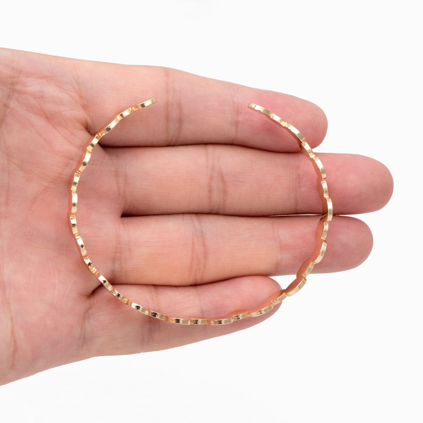 1pcs Gold Brushed Round Disc Bangle Bracelet, Stackable Bracelets, Adjustable Bangle Bracelet (#GB-3880)