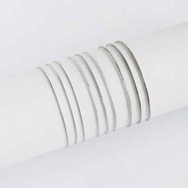 Rhodium plated Brass Box Chains, 0.7/ 0.9/ 1.1m Thin, Silver Tone Chain Findings (#LK-208)/ 1 Meter=3.3 ft