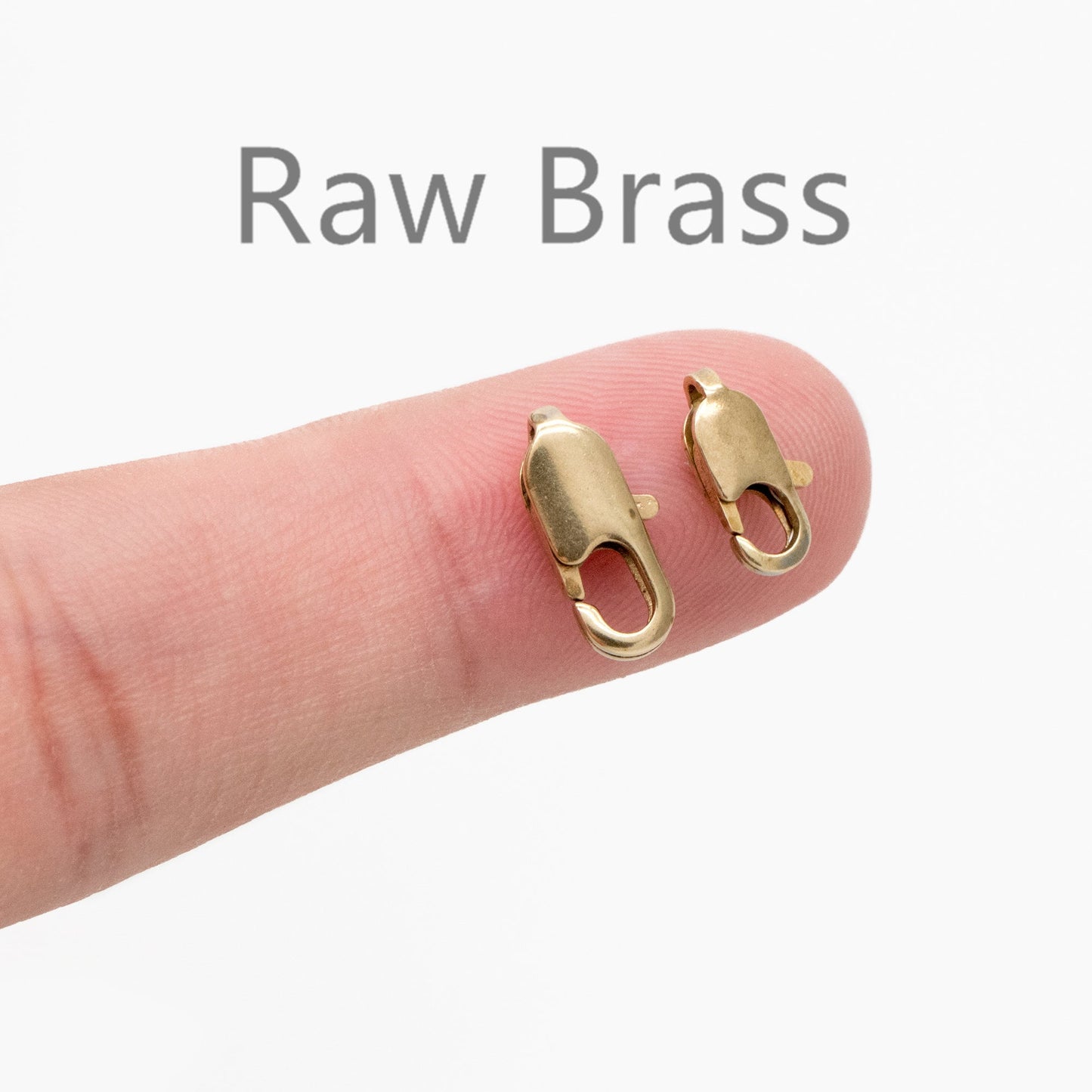 20pcs Raw Brass Lobster Clasps 10mm/ 12mm, DIY Jewelry Making Supplies, Long Clasps Wholesale (RB-314)