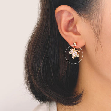 4pcs CZ Pave Gold Maple Leaf Charms, Leaf Pendants, Jewelry Making, Diy Material, Jewelry Supplies (GB-3037-A)