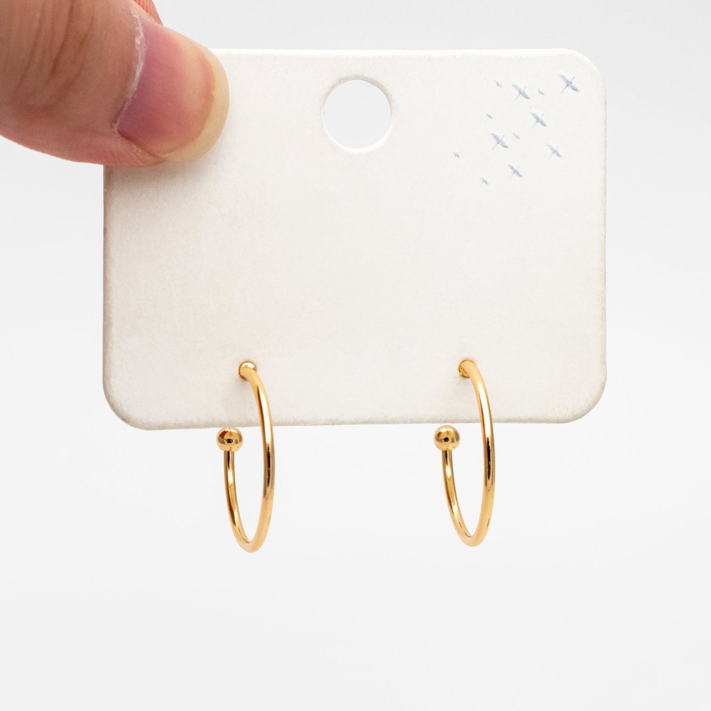 10pcs Gold Round Circle Ear Posts 20mm, Gold plated Brass, Minimalist Geometric Hoop Stud Earrings (GB-3949)