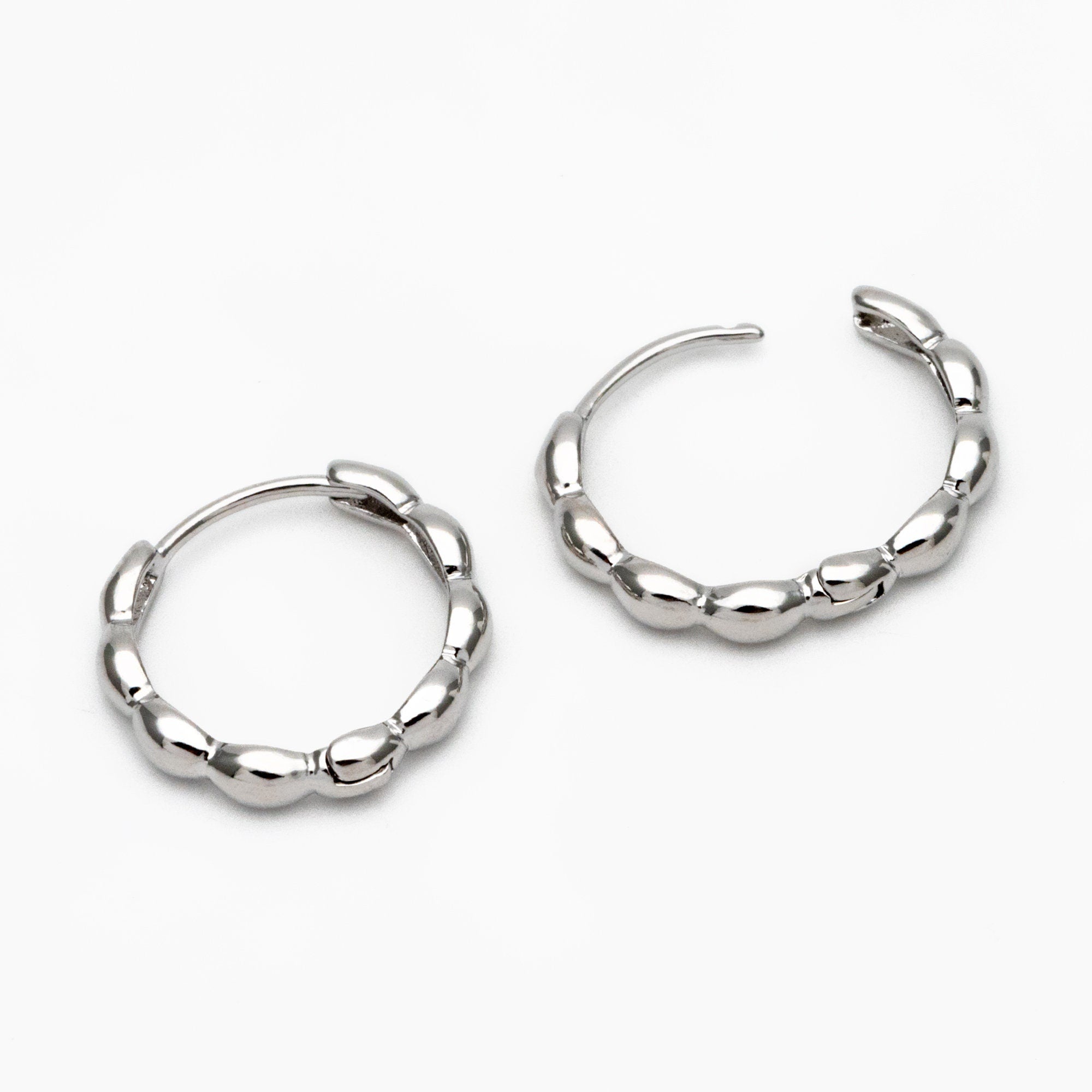 10pcs Gold/ Silver Hoop Earrings, 16mm, Gold Huggie Earrings, Gold Hoops, Huggies (GB-2204)