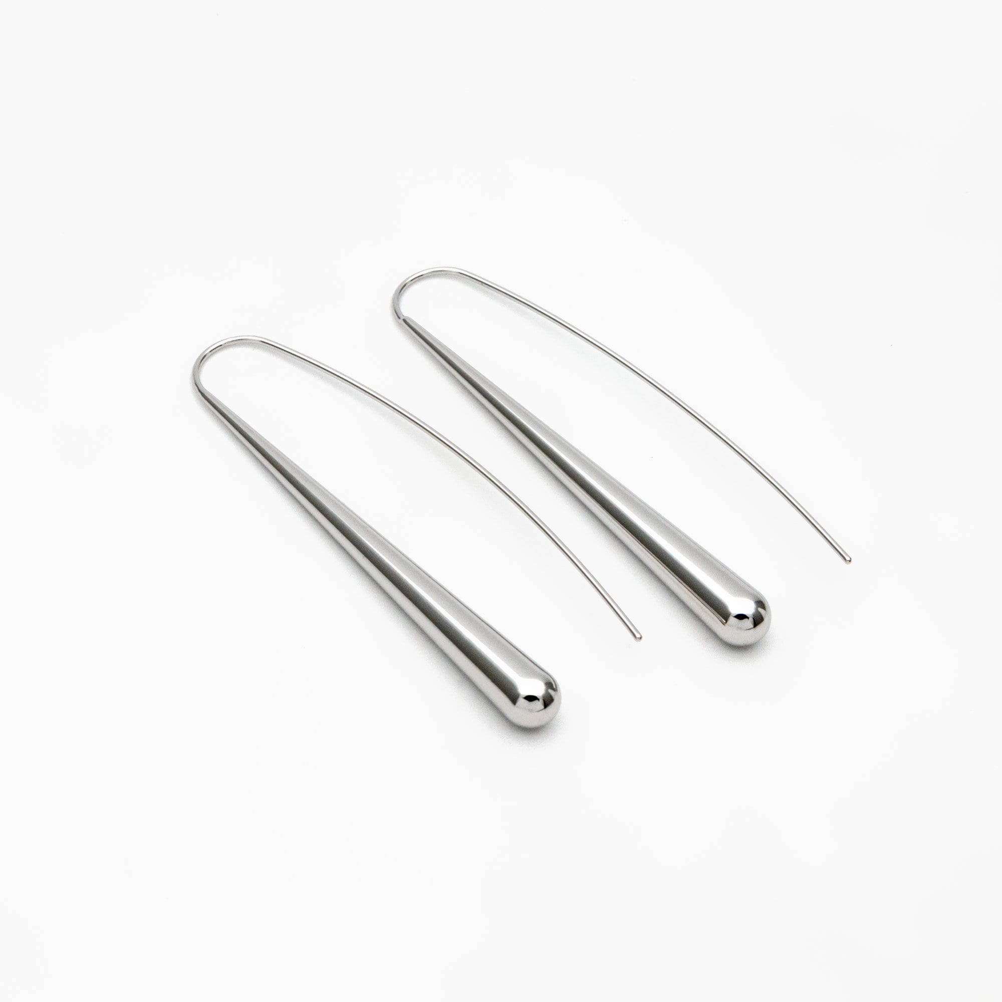 4pcs Gold/ Silver Long Teardrop Hook Earrings, Gold/ Rhodium plated Brass, Minimalist Water Drop Earrings (GB-3576)