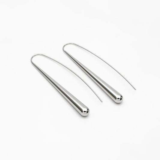 4pcs Gold/ Silver Long Teardrop Hook Earrings, Gold/ Rhodium plated Brass, Minimalist Water Drop Earrings (GB-3576)