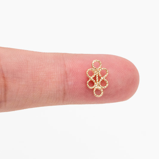 10pcs Gold Filigree Charm 11x6.5mm, Jewelry Making, Diy Material, Jewelry Supplies (GB-114-A)
