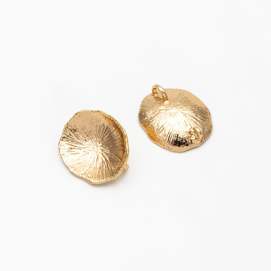 10pcs Gold Lotus Leaf Connectors, 18K Gold plated Brass, Lotus Leaf Charm Connectors (GB-3076-B)