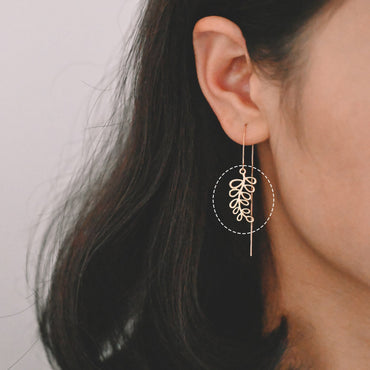 10pcs Gold Leaf Charms 24mm, Real Gold plated Brass Branch Pendants (GB-120-B)