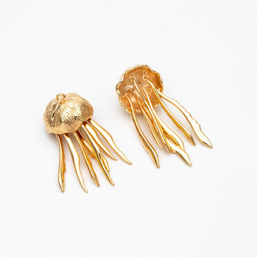 4pcs Gold/ Silver Jellyfish Pendants, 18K Gold/ Rhodium plated Brass Ocean Charms, DIY Supplies Wholesale (GB-4043)