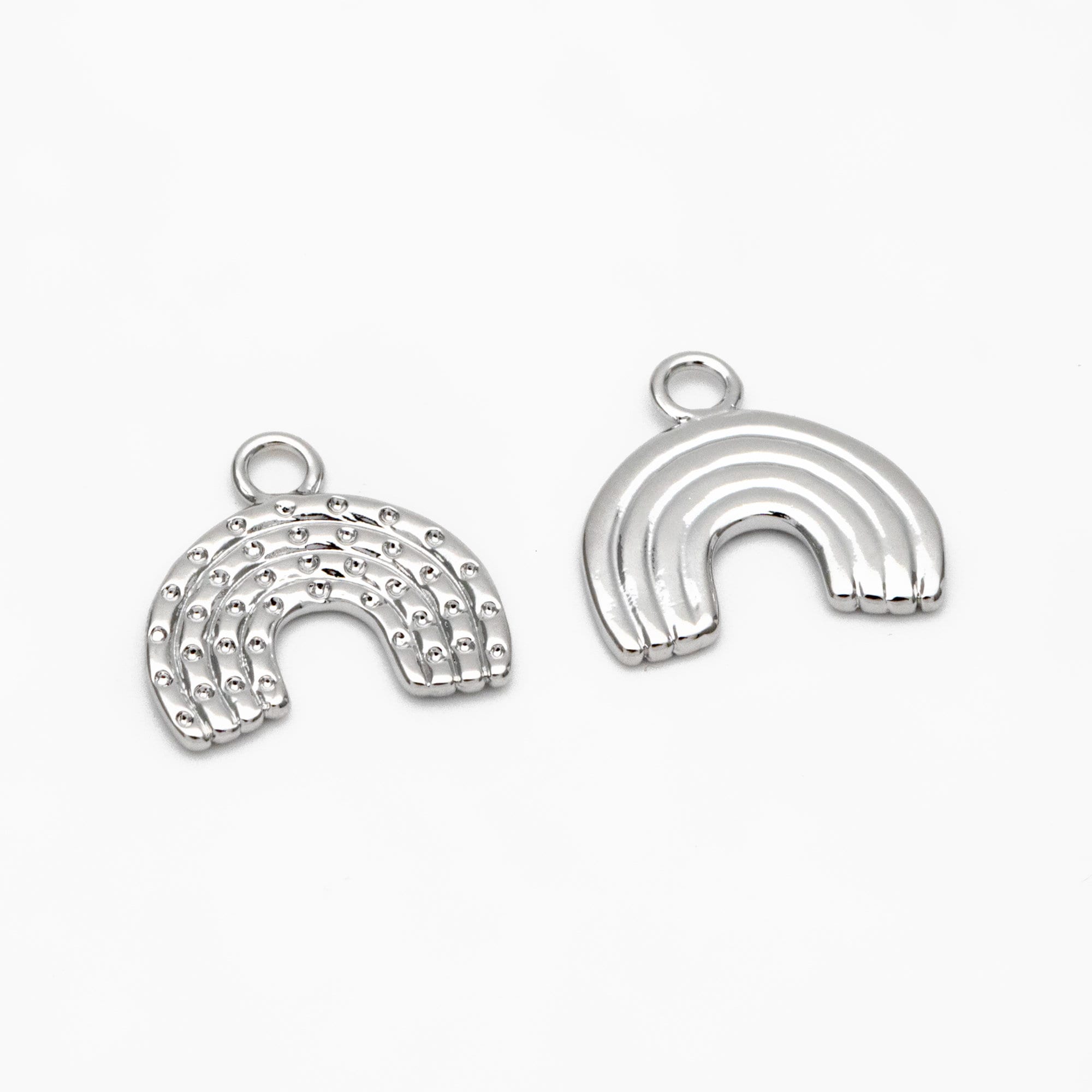 10pcs Gold/ Silver Rainbow Charms 14mm, 18K Gold/ Rhodium plated Brass Rainbow Pendants (GB-4118)