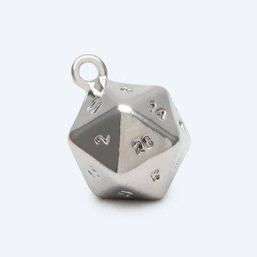 10pcs Gold/ Silver tone Dice Pendant, Polyhedron Pendant, Square Faceted Necklace, Metal Dice Necklace, Dice Charm (GB-2554)