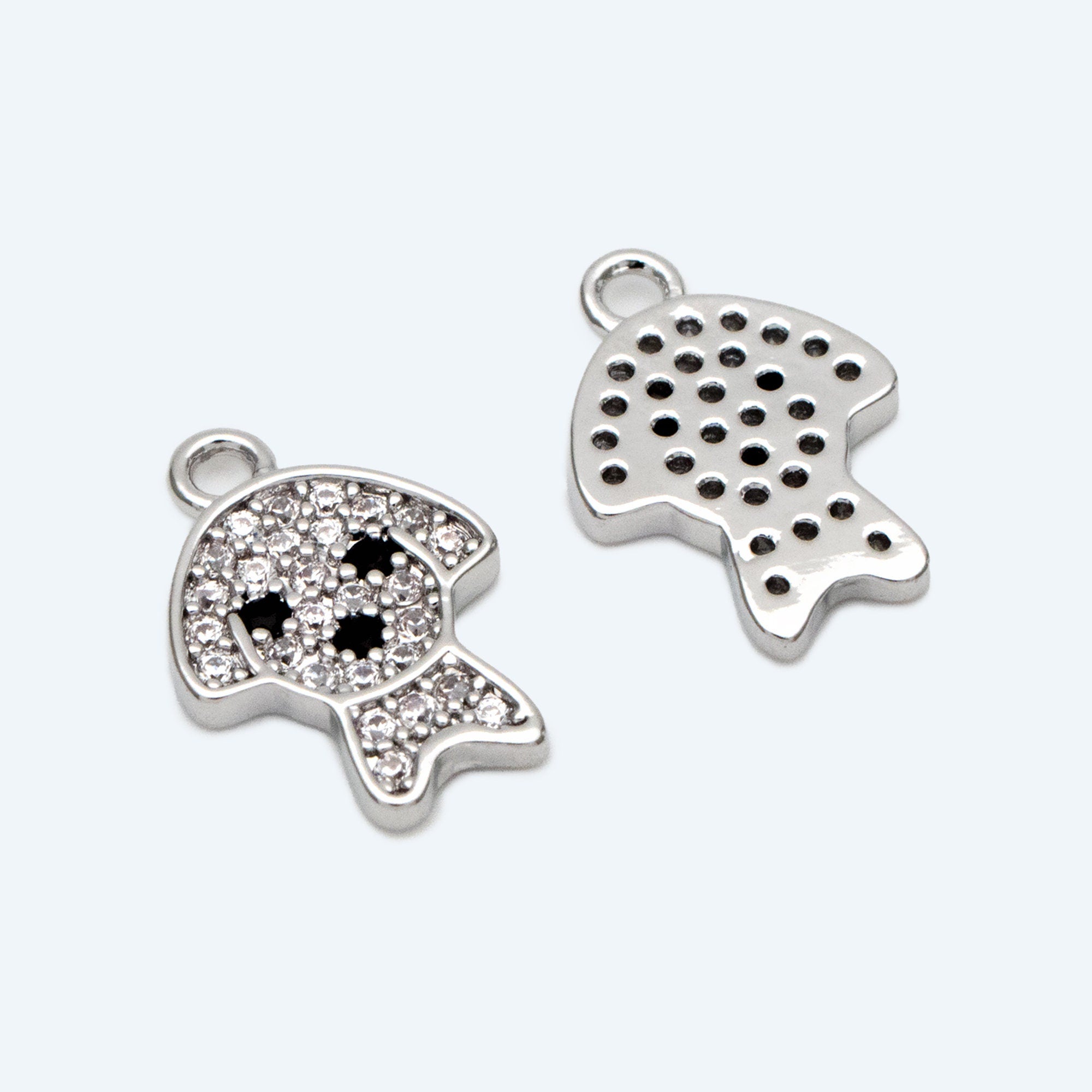 4pcs CZ Pave Gold/ Silver Dog Charms, Tiny Dog Charms, Jewelry Making, Diy Material, Jewelry Supplies (GB-2074-B)