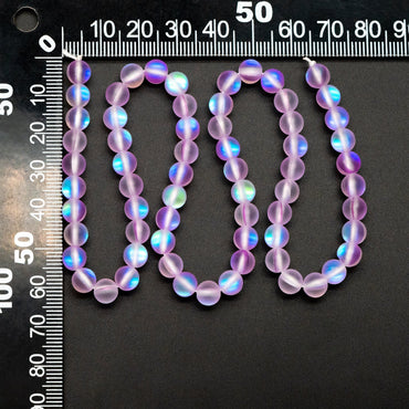 6mm Frosted Mystic Mermaid Glass Round Beads 6mm, 14.5" Strand (TR-074)