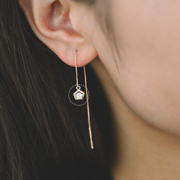 10pcs CZ pave Gold Star Charms 8x6.5mm (GB-1921)