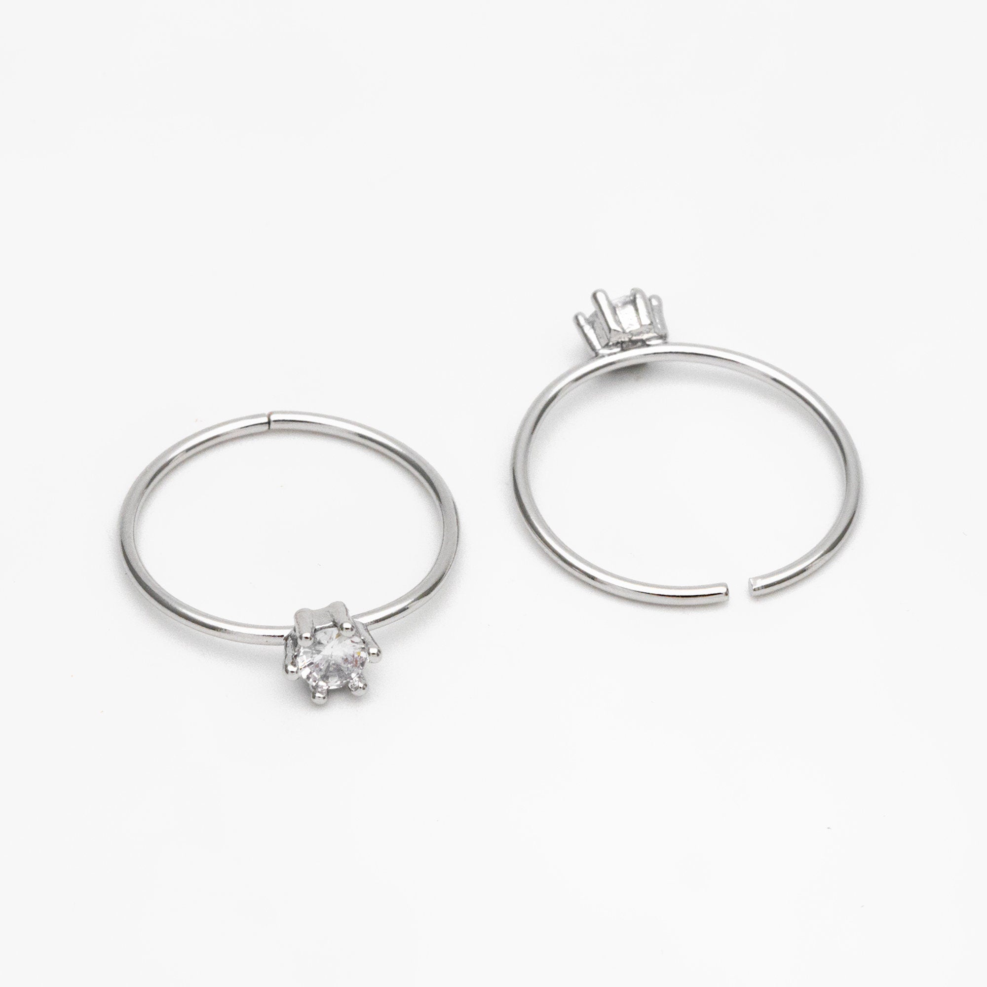 4pcs CZ Pave Gold/ Silver Minimalist Ring, Dainty Ring, Thin Ring, Weeding Ring (#JZ-014-A)