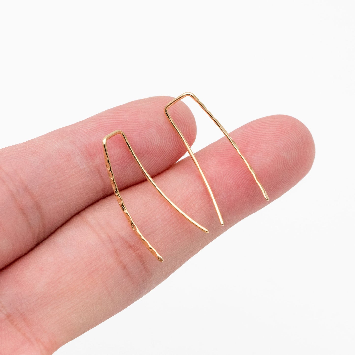10pcs Gold Minimalist Ear Climber 25mm, 18K Gold plated Brass Ear Crawler (GB-4144)