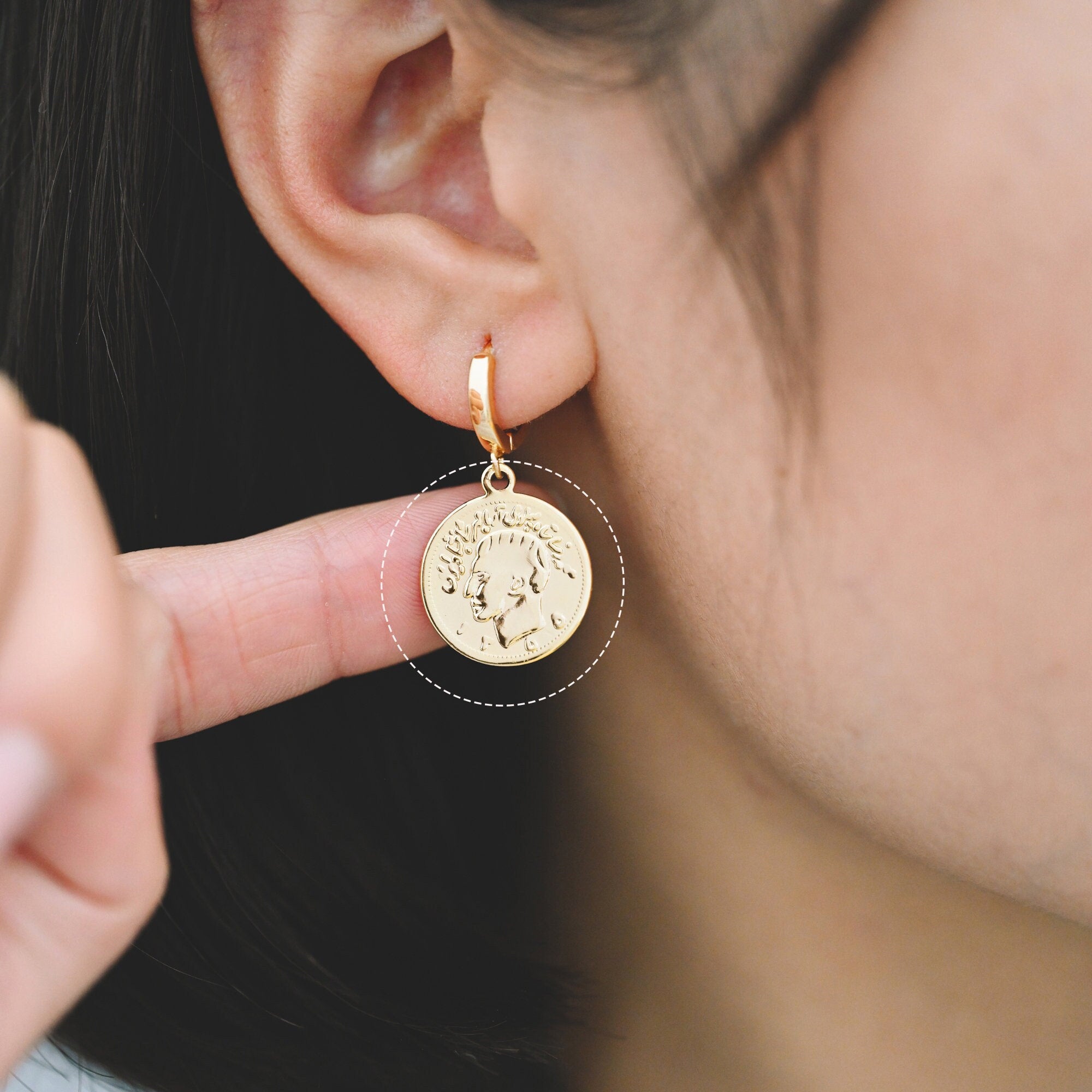 10pcs Gold/ Silver Coin Charms 17mm, Round Coin Disk Pendants, Jewelry Supplies (GB-1746-C)