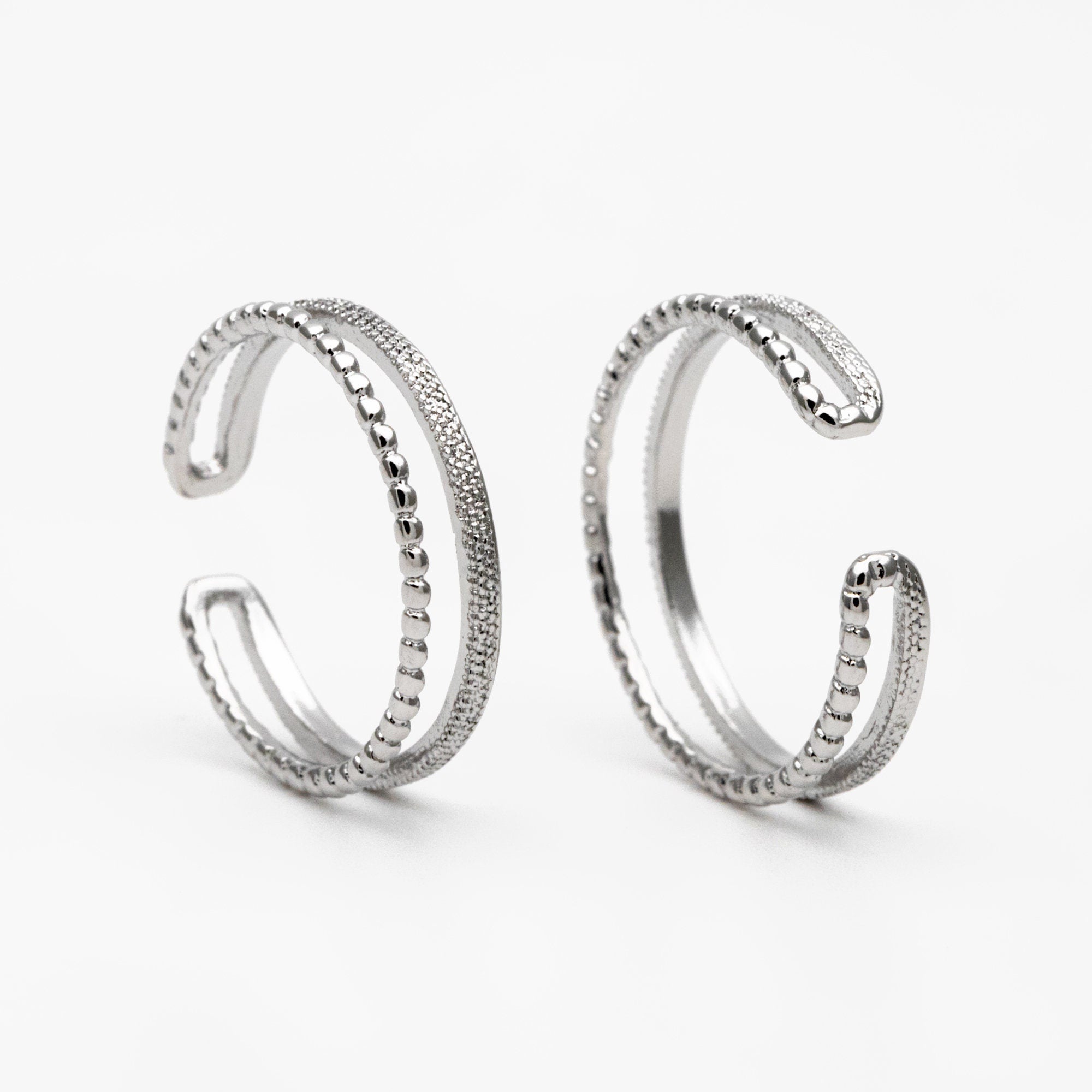 4pcs Double Band Gold/ Silver Ring, Adjustable Ring, Minimalist Ring, Stacking Ring, Wire Open Ring (#JZ-022-D)