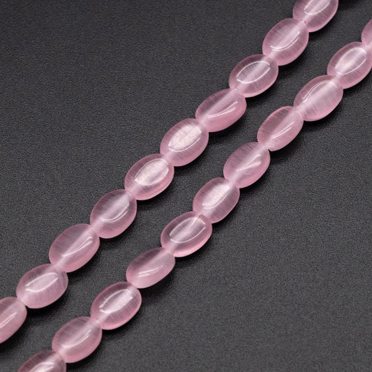 Cats Eye Beads Flat Oval 7x5mm, Full 14.5 inch strands (TR-077)