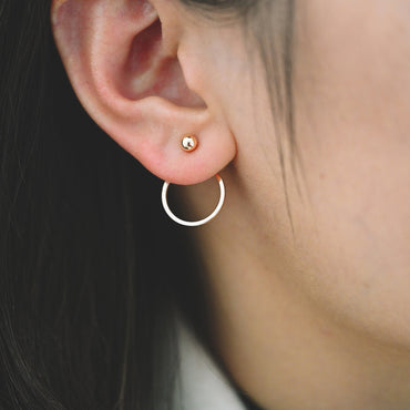 10pcs Gold/ Silver Tone Ear Back Stopper, Earring Nut with Ring, Ear Jacket Jewelry Findings, Gold/ Rhodium plated Brass (#GB-1660)