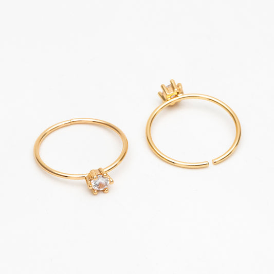 4pcs CZ Pave Gold/ Silver Minimalist Ring, Dainty Ring, Thin Ring, Weeding Ring (#JZ-014-A)