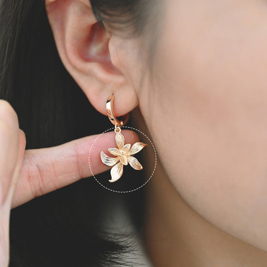 10pcs Gold plated Brass Flower Charm Pendants 22x19mm (GB-214-F)