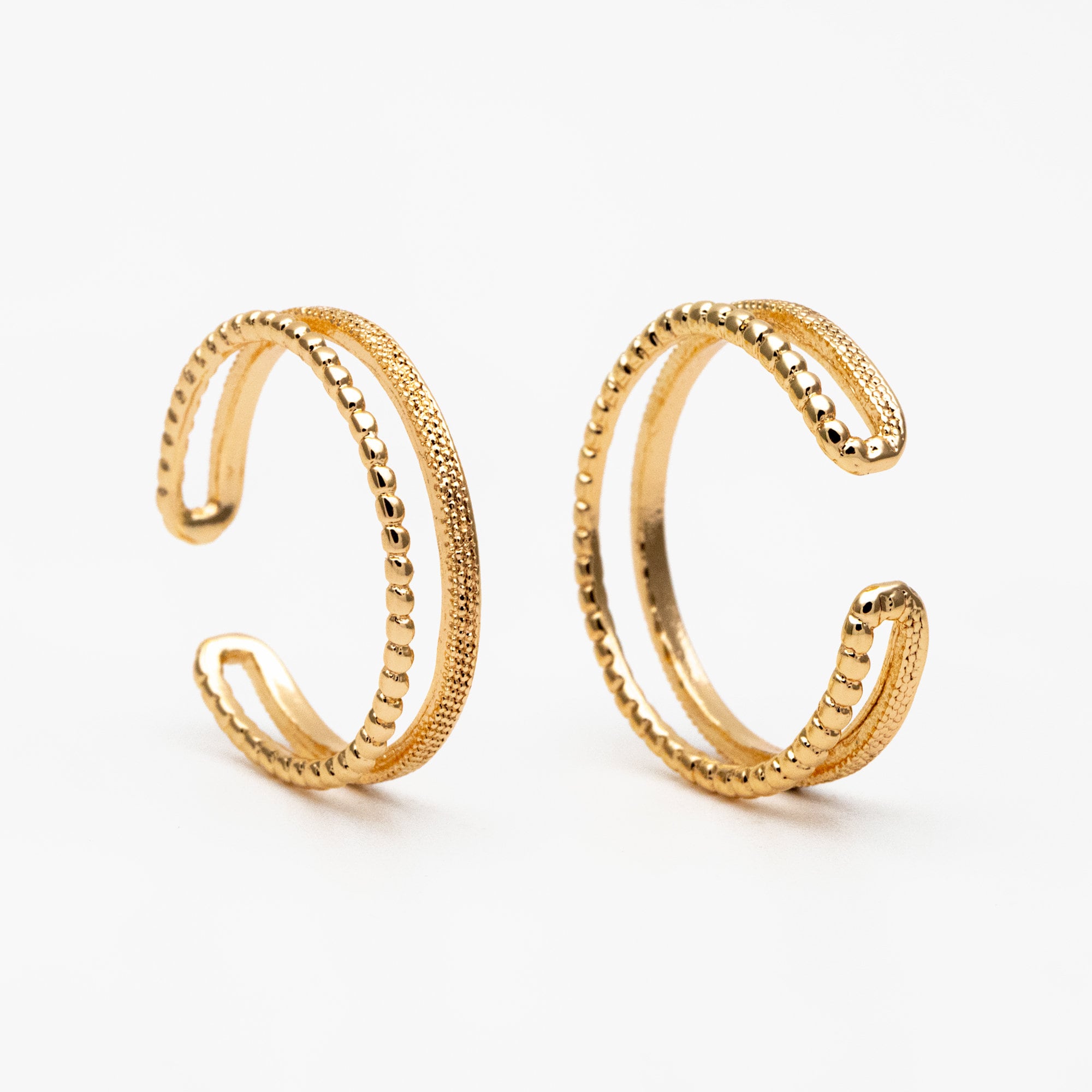 4pcs Double Band Gold/ Silver Ring, Adjustable Ring, Minimalist Ring, Stacking Ring, Wire Open Ring (#JZ-022-D)