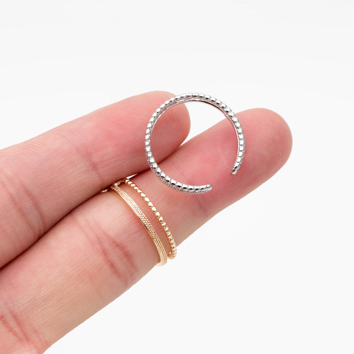 4pcs Double Band Gold/ Silver Ring, Adjustable Ring, Minimalist Ring, Stacking Ring, Wire Open Ring (#JZ-022-D)