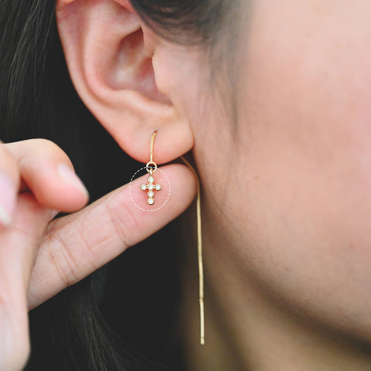 4pcs CZ Pave Cross Charm, Small Cross Charm, Cross Pendant, Cross Necklace Charm, Tiny Cross (GB-2731-C)